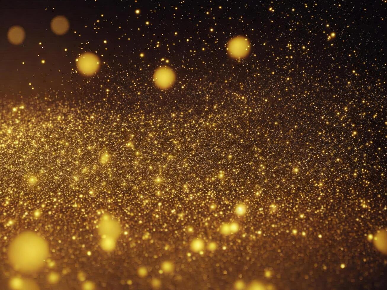 Abstract shiny light and gold particle background. AI Generative. photo