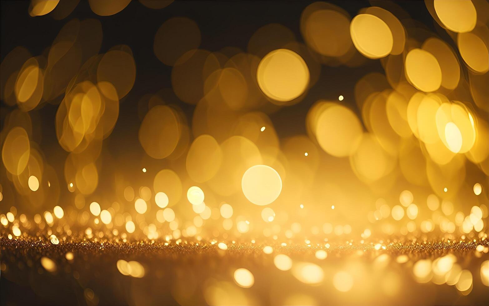 Abstract background with gold bokeh effect. AI Generative photo