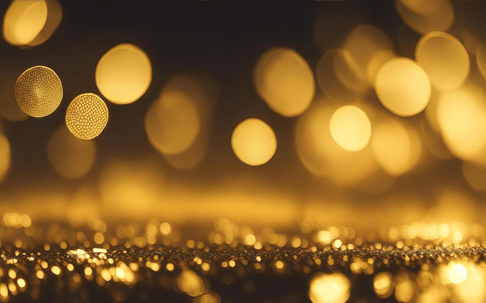 Abstract background with gold bokeh effect. AI Generative photo