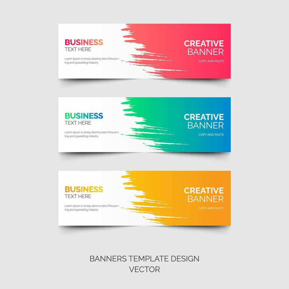 web banners with brush strokes. Modern design for business, Vector illustration