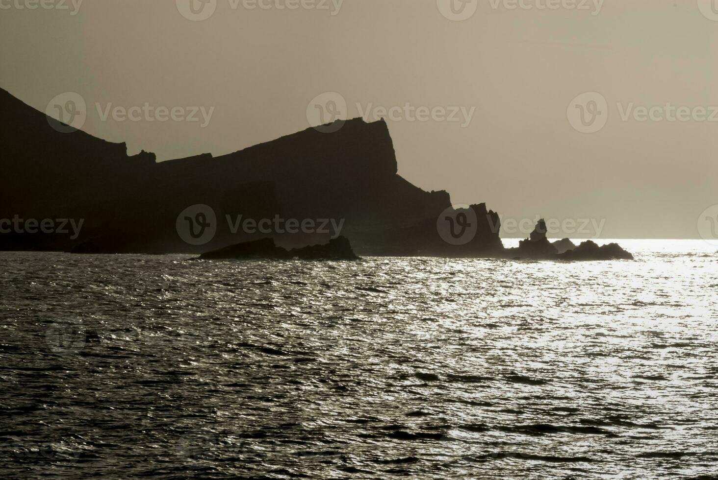 Sunset over Antarctica sea photo