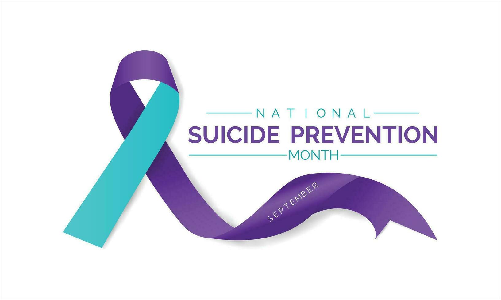 National suicide prevention month observed each year during September banner, Holiday, poster, card and background design.Vector illustration white and blue color background. vector