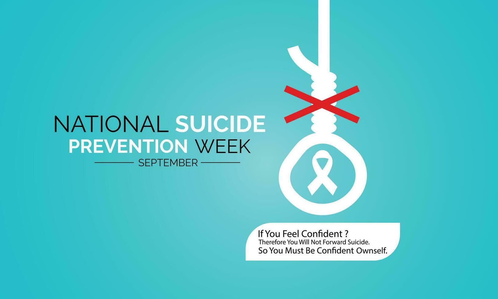 National suicide prevention month observed each year during September banner, Holiday, poster, card and background design.Vector illustration white and blue color background. vector