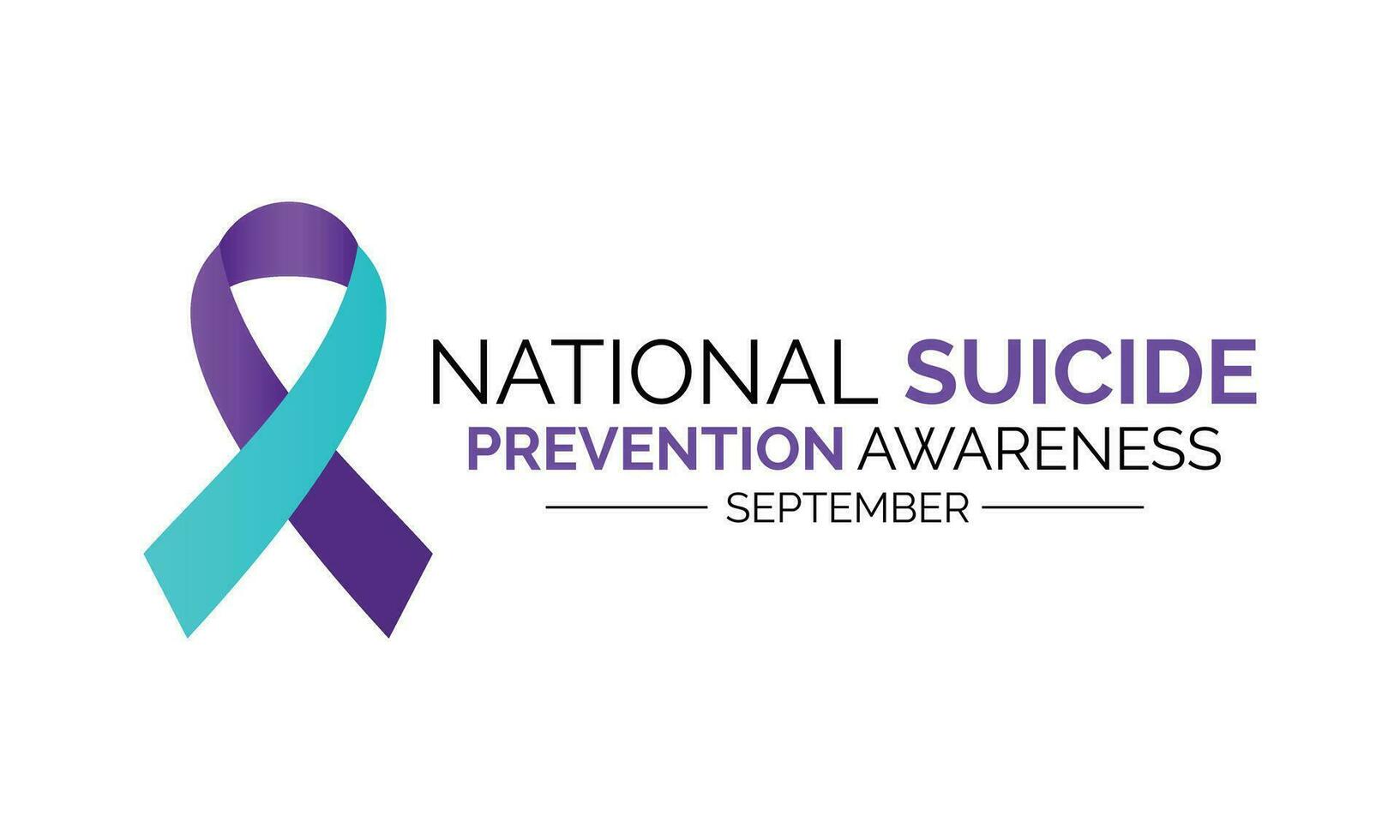 National suicide prevention month observed each year during September banner, Holiday, poster, card and background design.Vector illustration white and blue color background. vector