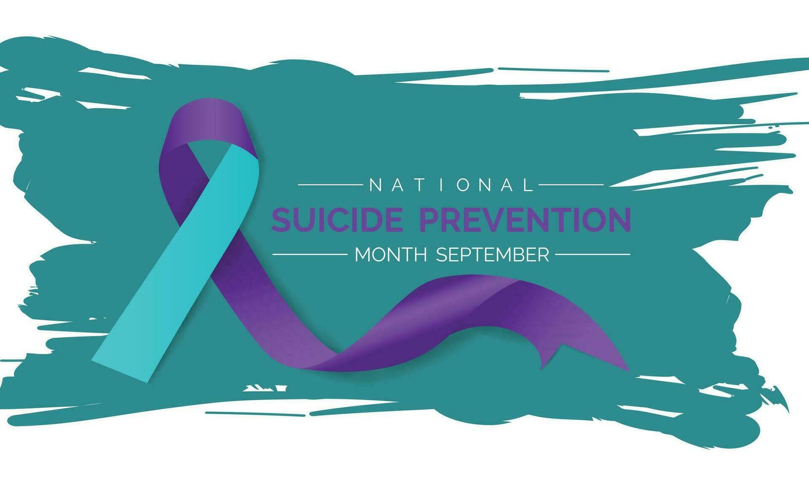 National suicide prevention month observed each year during September banner, Holiday, poster, card and background design.Vector illustration white and blue color background. vector