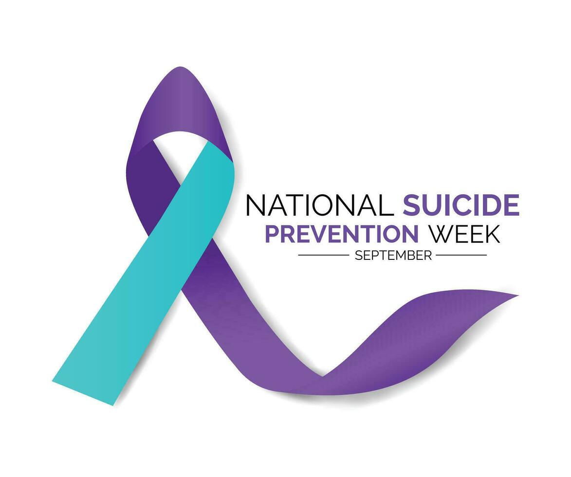 National suicide prevention month observed each year during September banner, Holiday, poster, card and background design.Vector illustration white and blue color background. vector