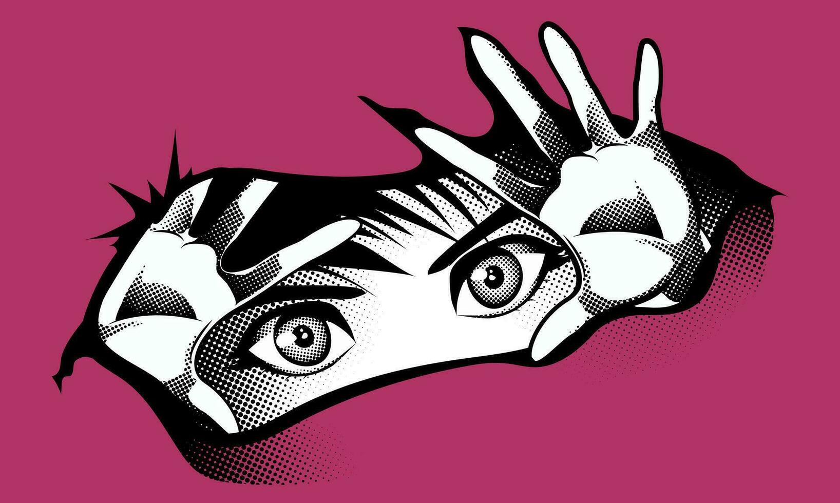 Eyes of a girl in the style of manga. vector