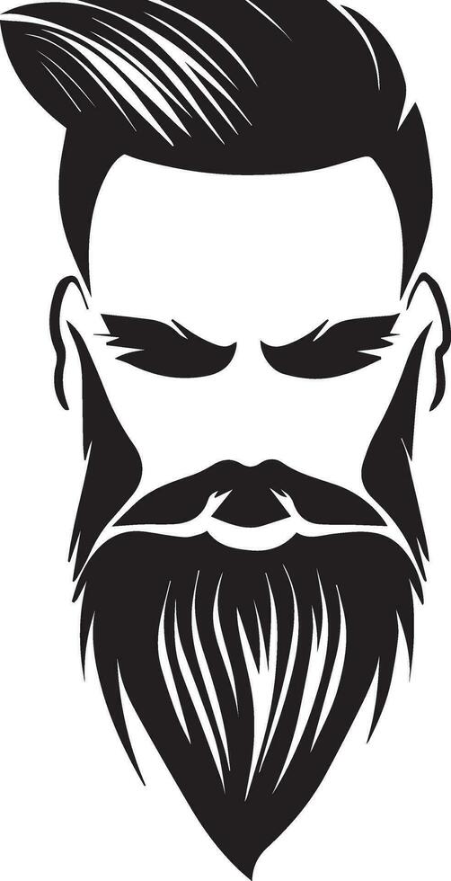 Beard face vector tattoo illustration