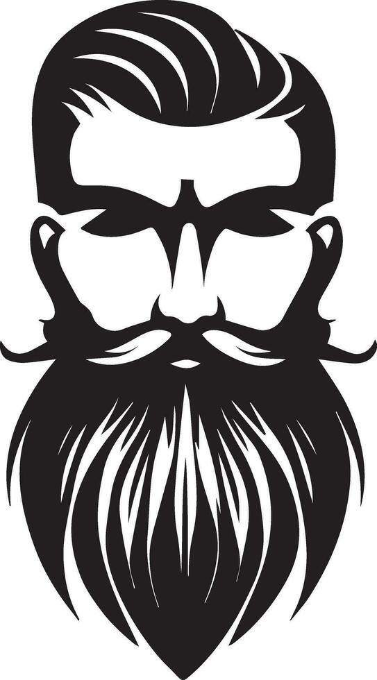 Beard face vector tattoo illustration