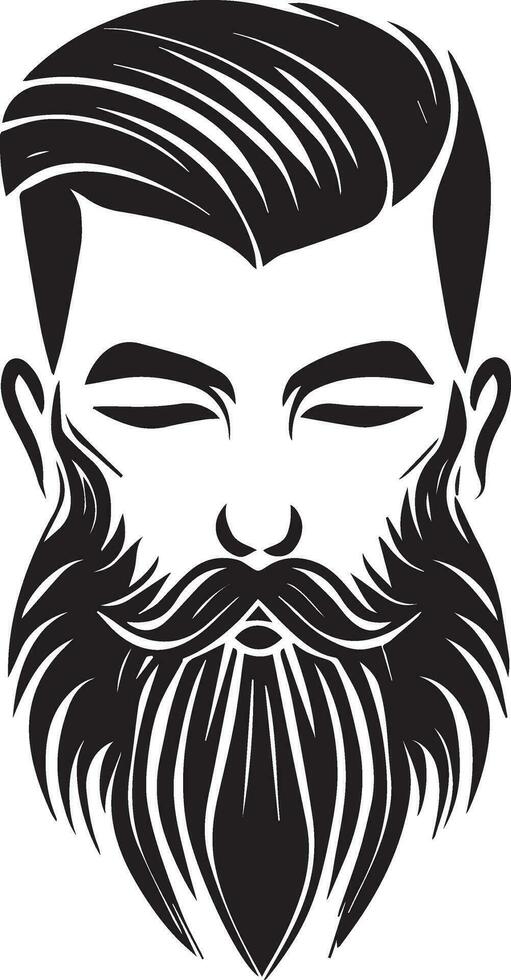 Beard face vector tattoo illustration