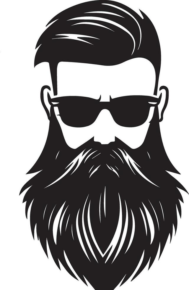 Beard face vector tattoo illustration