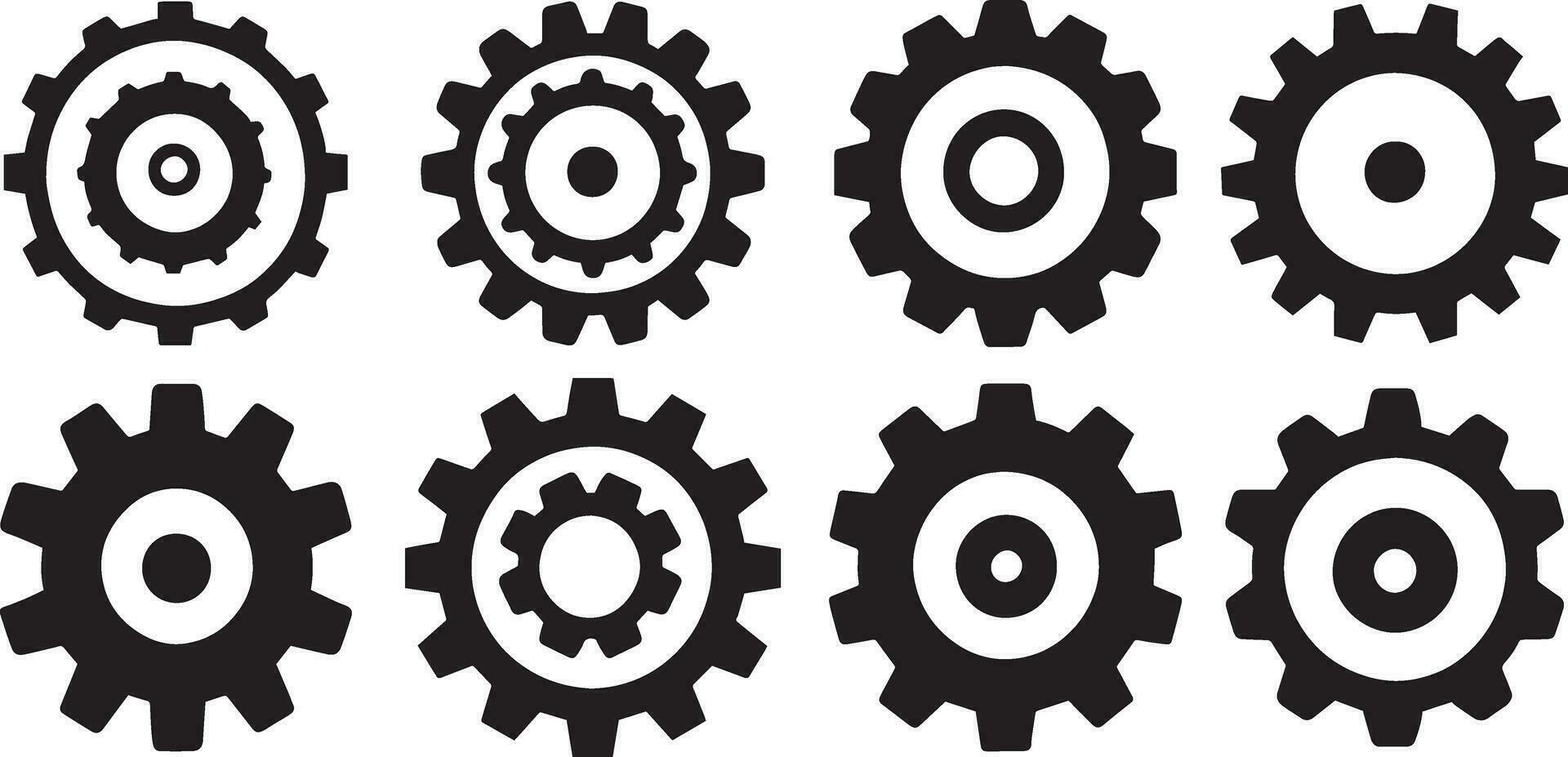 Cogwheel icon set vector illustration