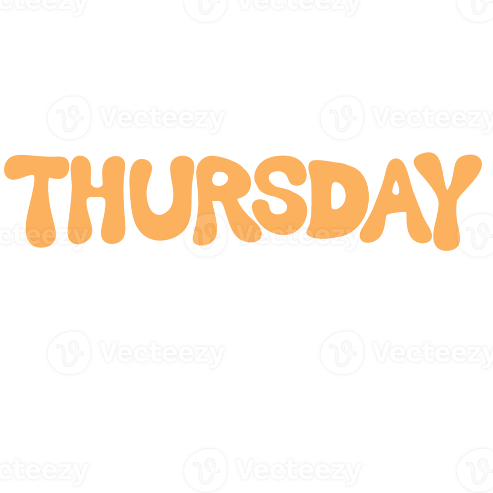 THURSDAY text banner cute typo png
