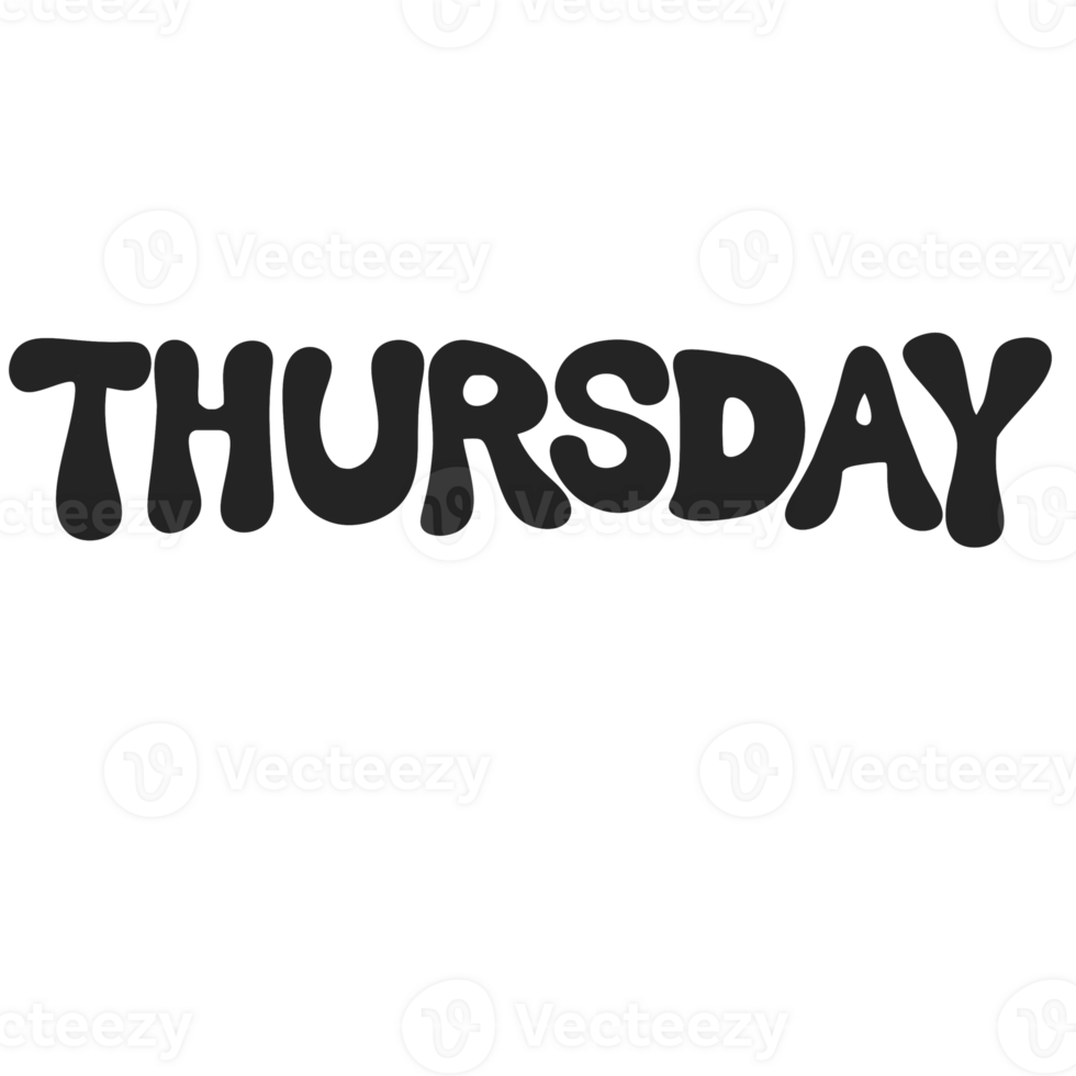 THURSDAY text banner cute typo png