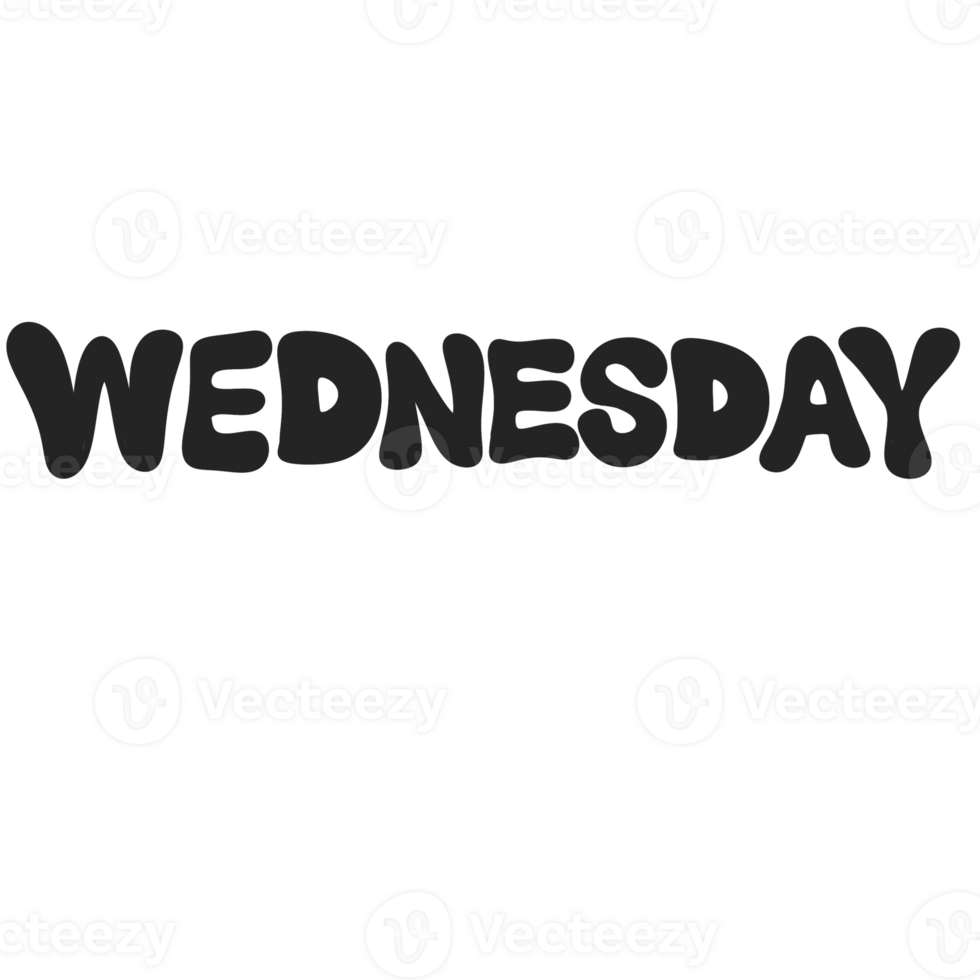 WEDNESDAY text banner cute decoration png