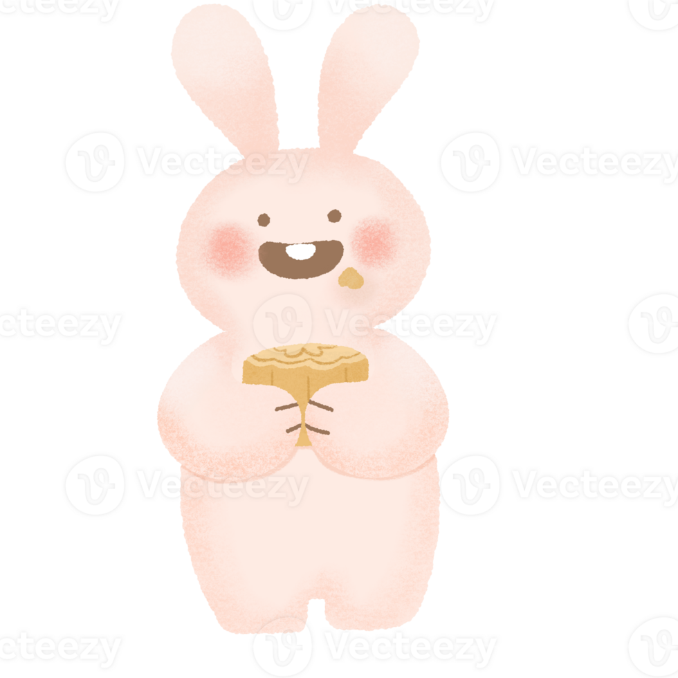 rabbit eat Mooncake Moon festival mid autumn festival png