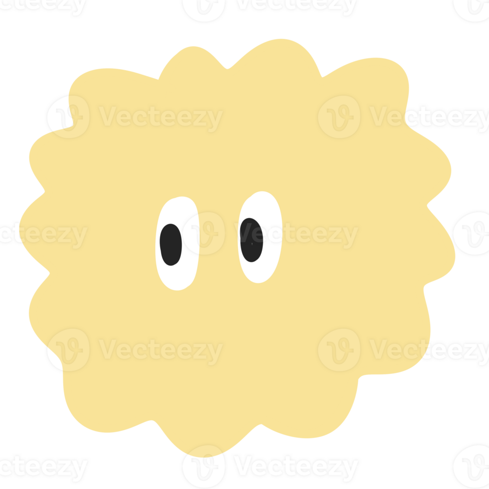 Yellow Circle cloud fluffy cute Pastel Shape minimal png