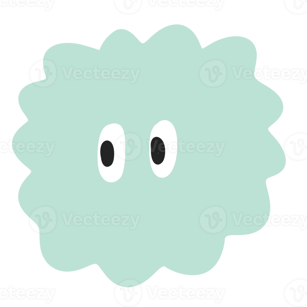 Green Circle cloud fluffy cute Pastel Shape minimal png