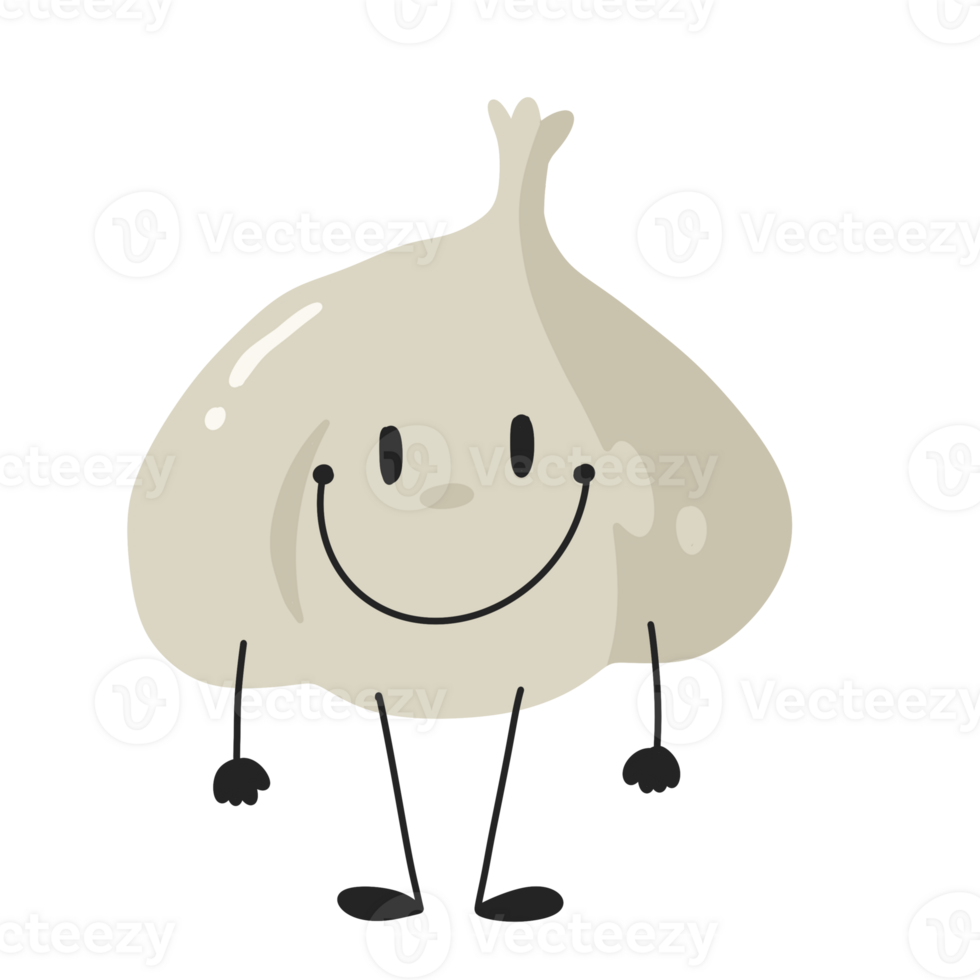 garlic  Vegetable cute happy smile cartoon character png
