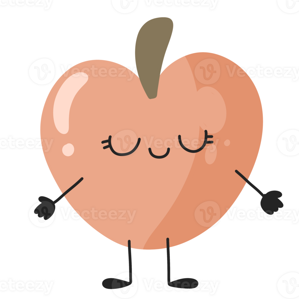 peach fresh cute fruit cartoon  illustration png