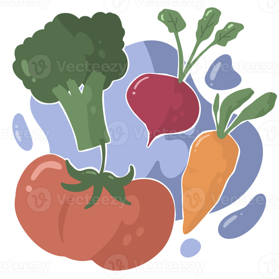 tomato, beetroot, carrot, broccoli mix Vegetable cute happy smile cartoon character png