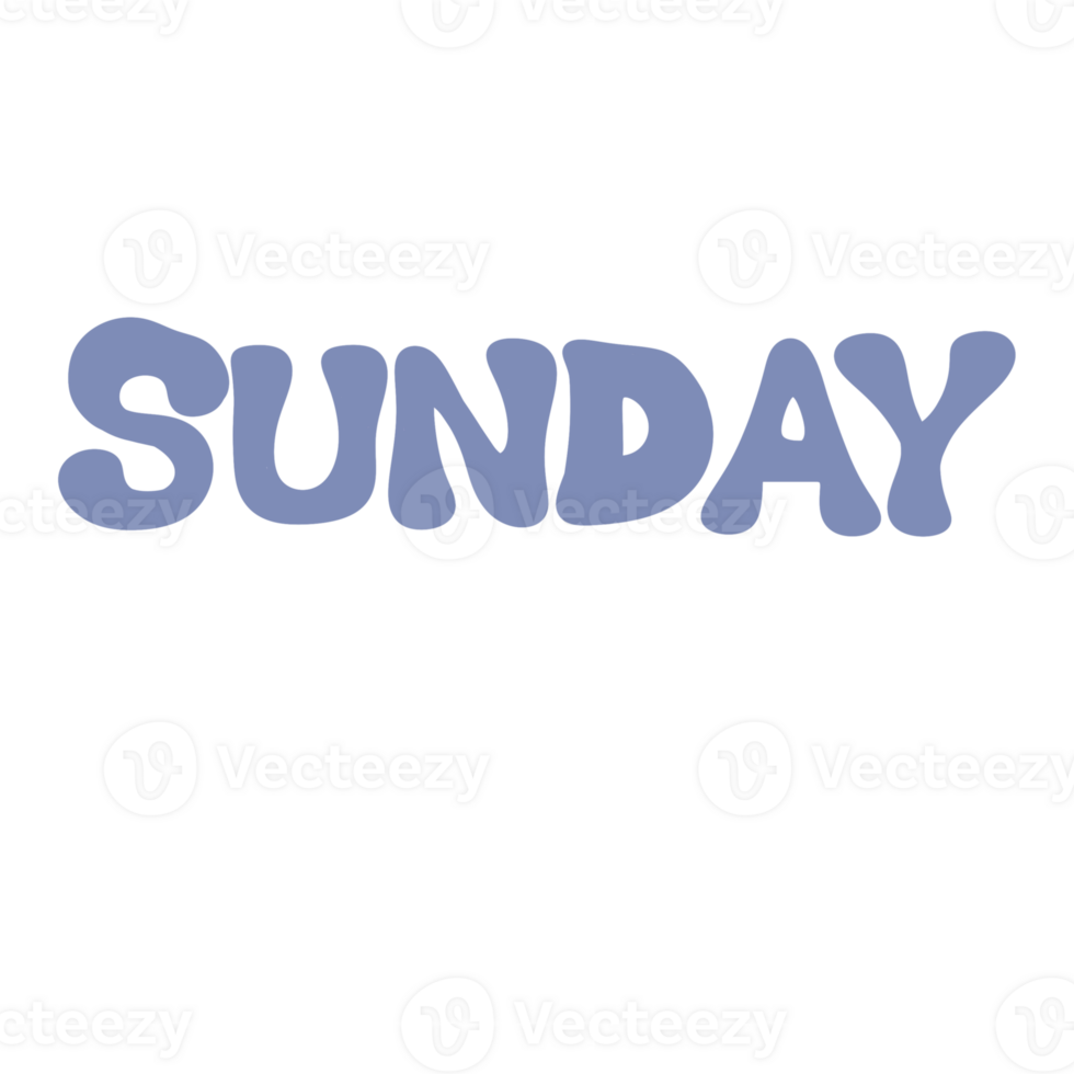 SUNDAY text banner cute decoration png