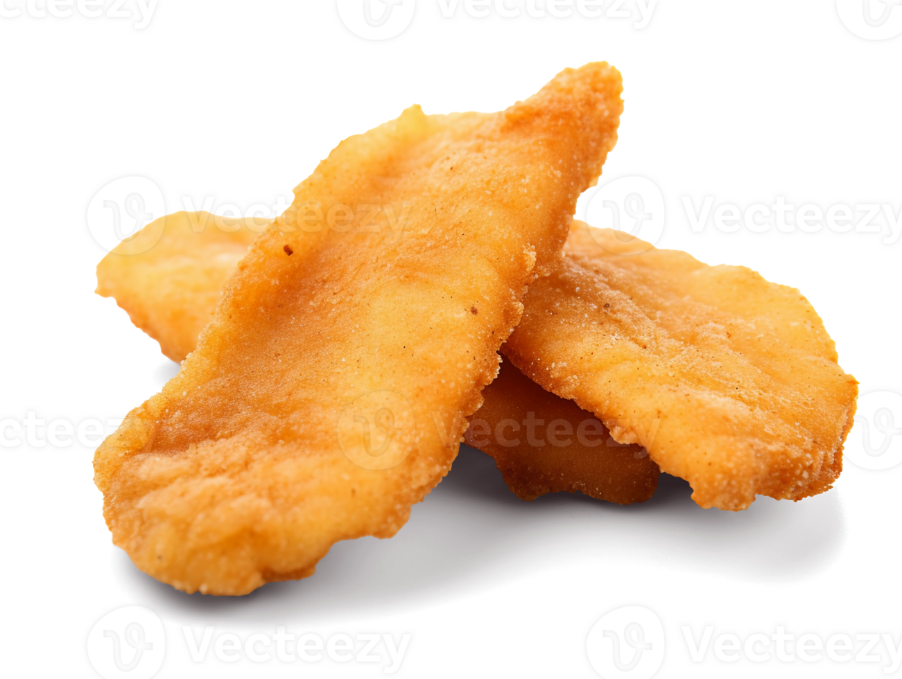 Fried fish fillets Isolated on transparent background, png