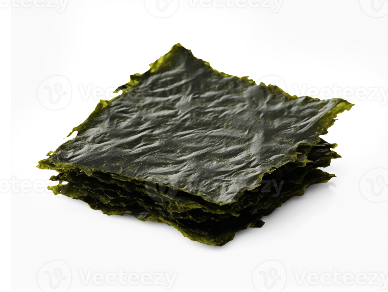 Sheet of dried seaweed isolated on transparent background, png