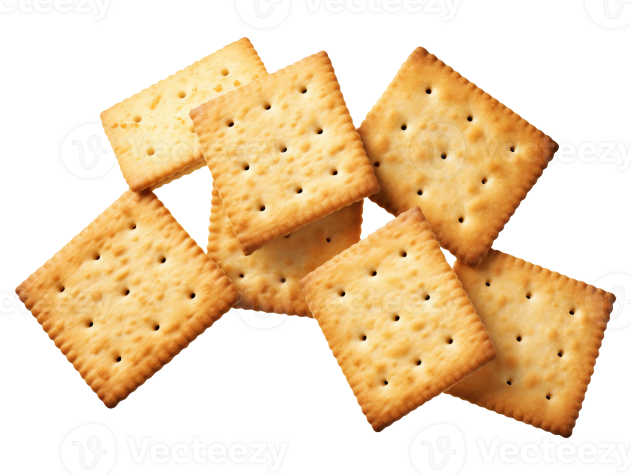 Crackers isolated on transparent background, png