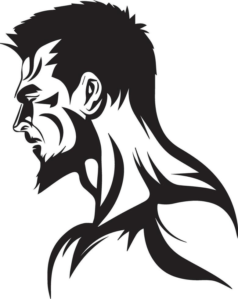 Strong man vector silhouette illustration