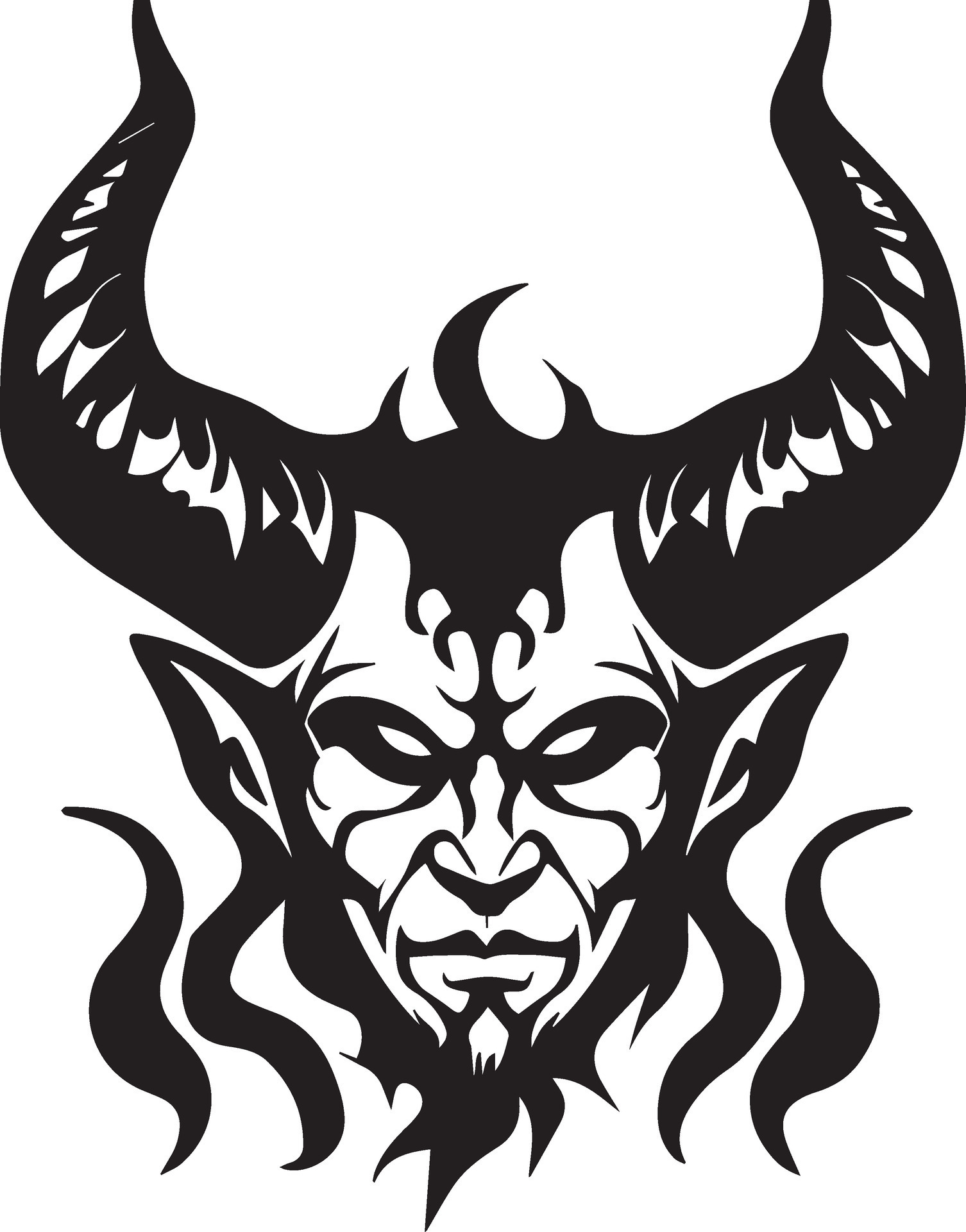 Satan Face Vector Tattoo illustration 2 26519080 Vector Art at Vecteezy