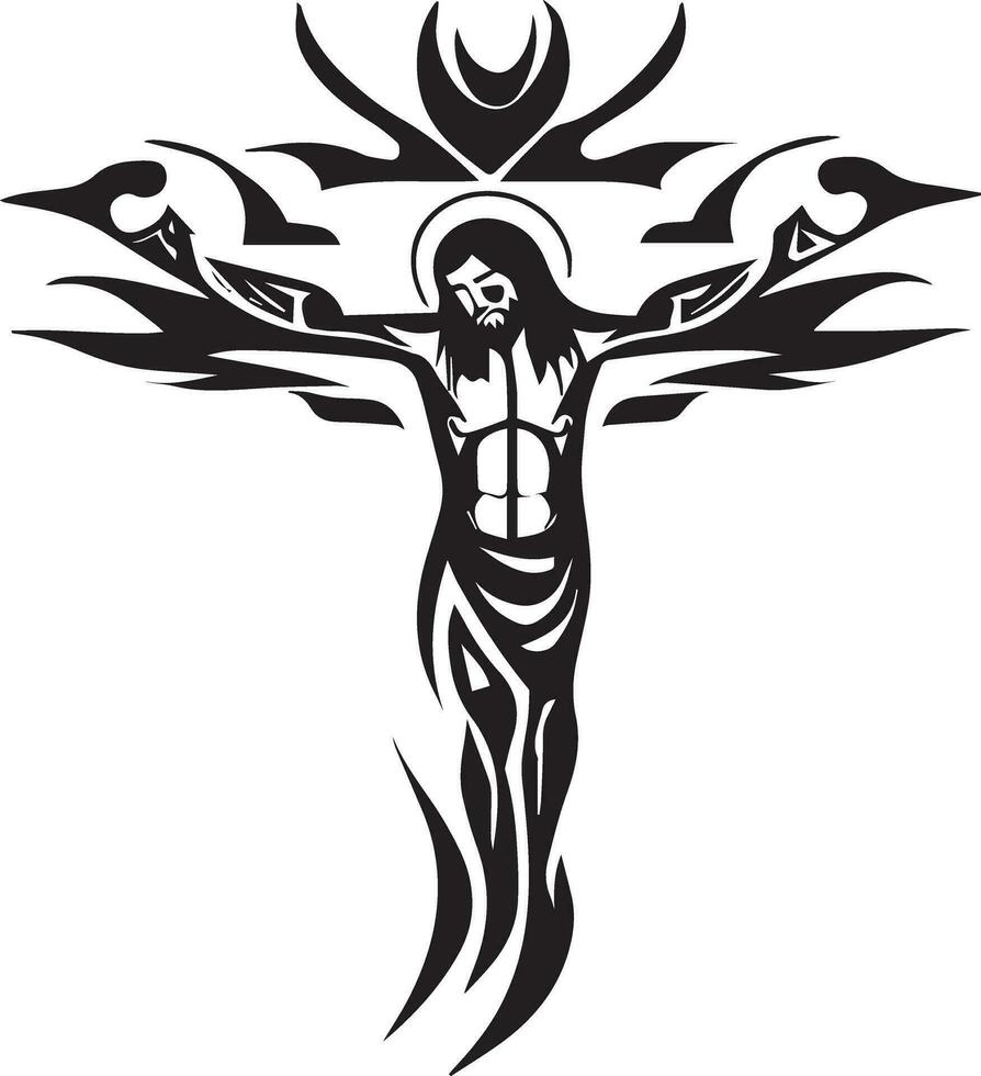 Jesus tattoo illustration vector