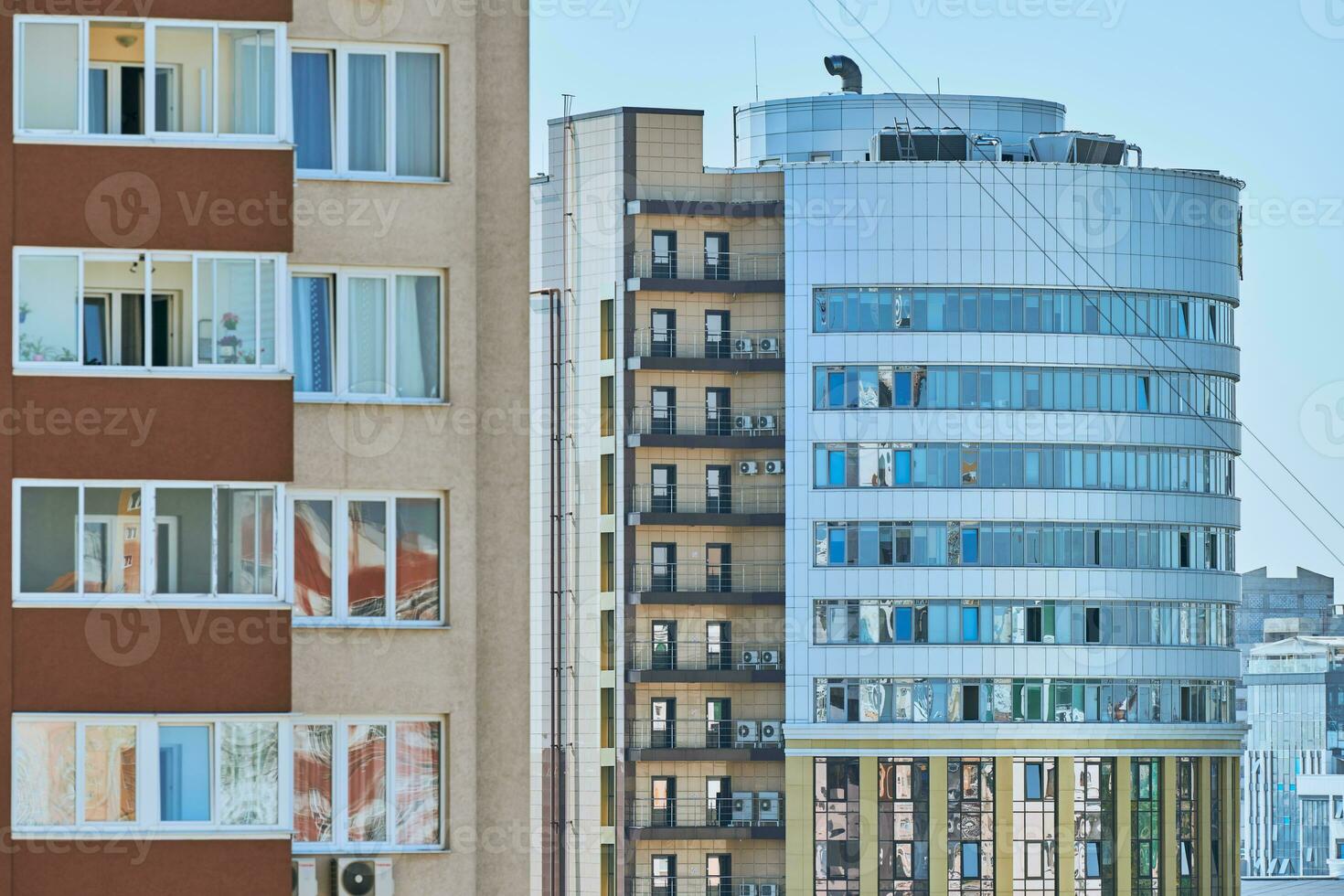 Multistorey building with new modern apartments photo