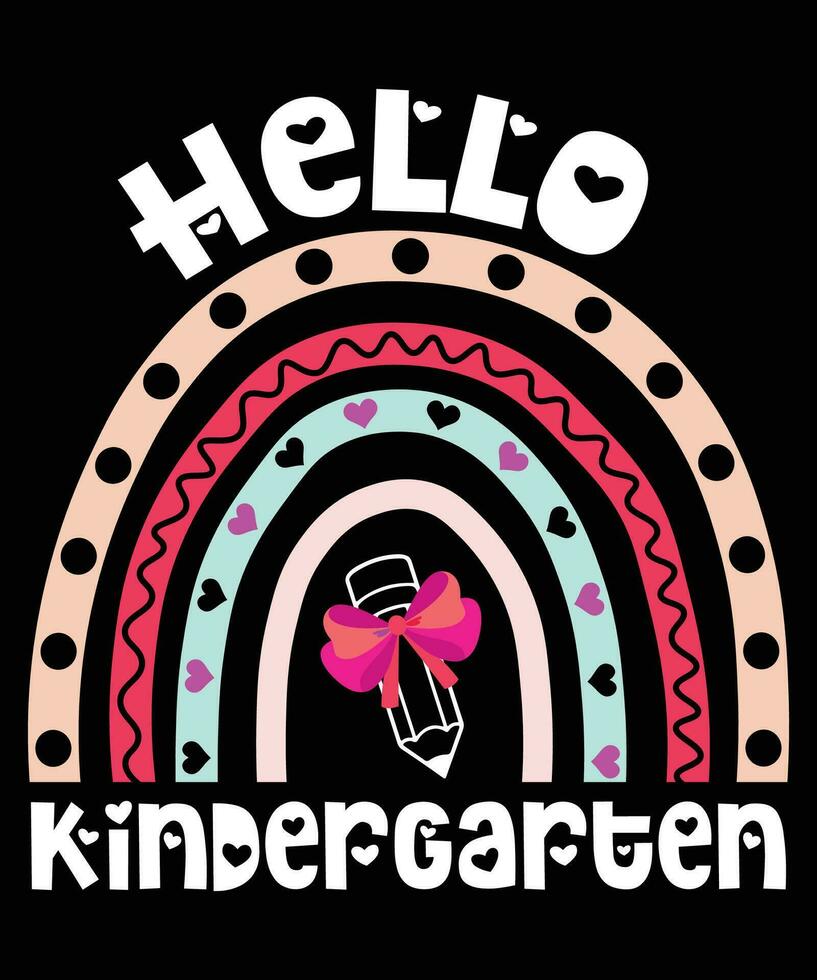 Hello Kindergarten Back To School T-shirt Print Template vector