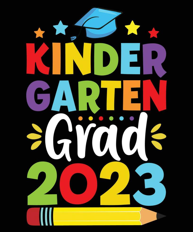 Kinder Garten Grade 2023 back to School T shirt Print Template vector