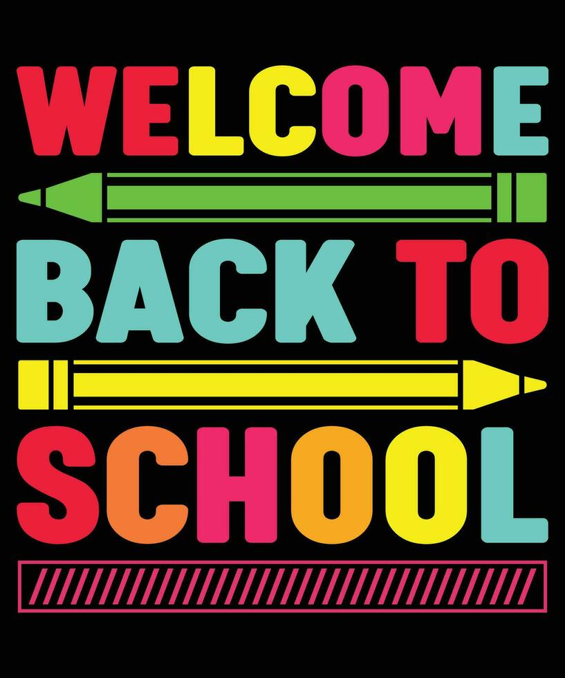 Welcome Back To School T-shirt Print Template vector