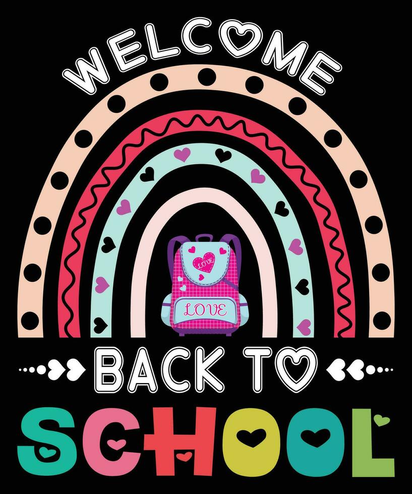 Welcome Back To School T-shirt Print Template vector