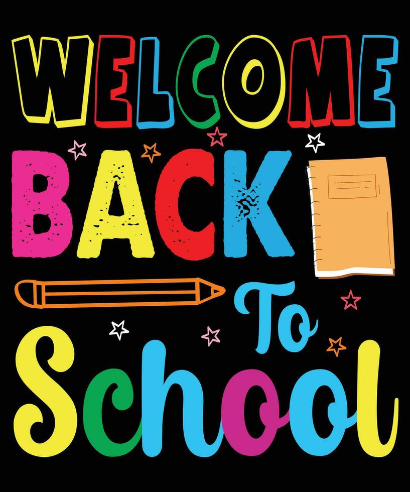 Welcome Back To School T-shirt Print Template vector