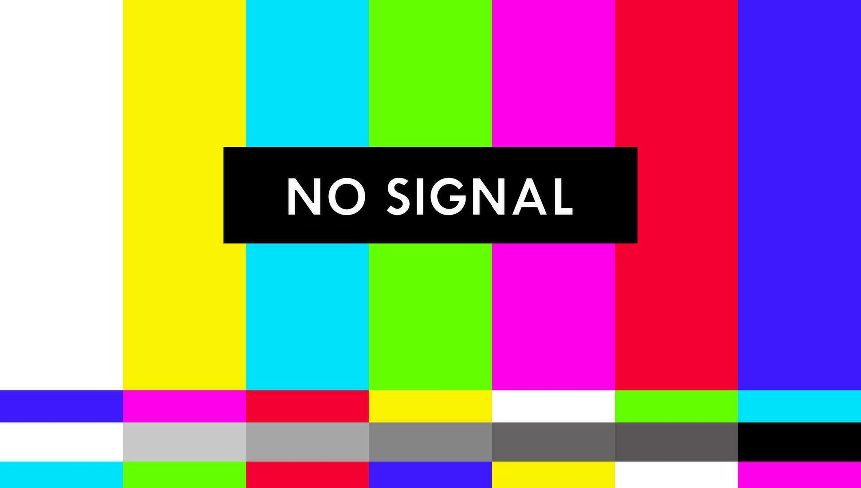 No Signal Tv Test Pattern Vector Television Colored Bars Signal