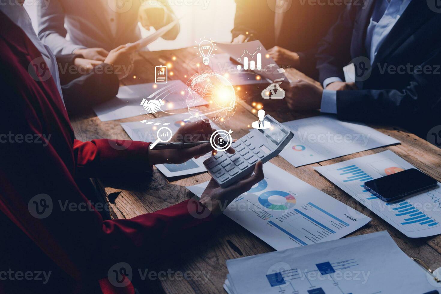 woman Hand holding virtual Global Internet connection metaverse. Business global internet connection application technology and digital marketing, Financial and banking, Digital link tech, big data. photo