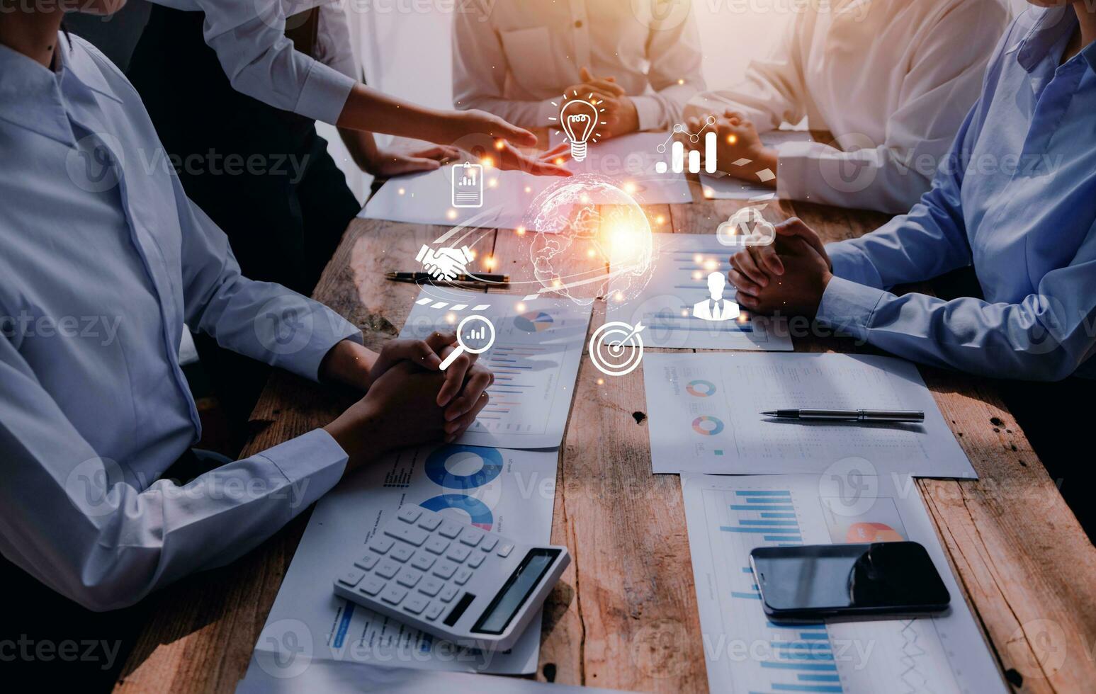 woman Hand holding virtual Global Internet connection metaverse. Business global internet connection application technology and digital marketing, Financial and banking, Digital link tech, big data. photo