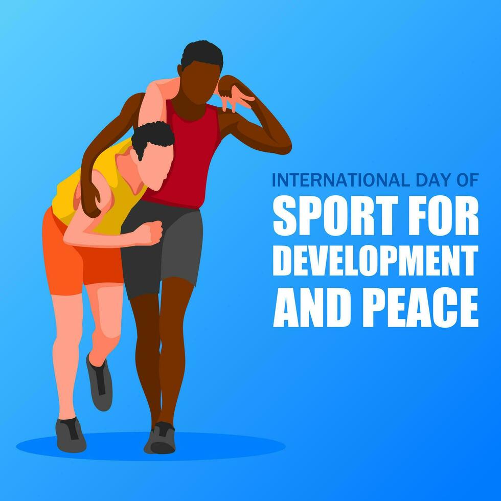 internacional día de deporte para desarrollo y paz. vector ilustración. adecuado para póster, pancartas, Campaña y saludo tarjeta.