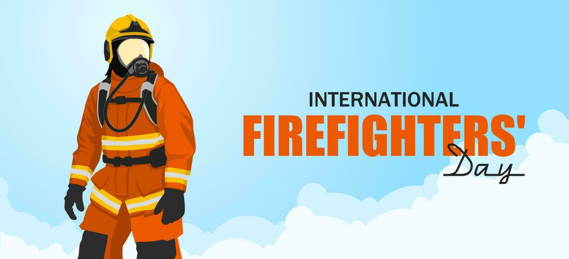 International Firefighters day vector illustration. Suitable for Poster, Banners, campaign and greeting card.