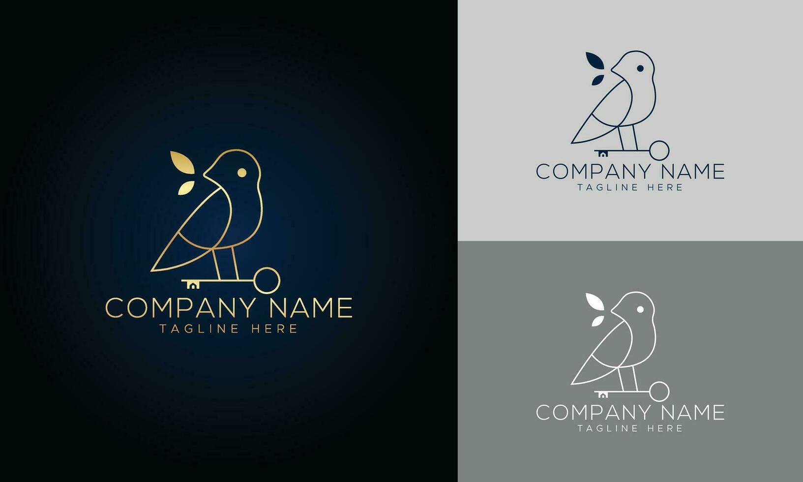 Vector simple wild bird line logo