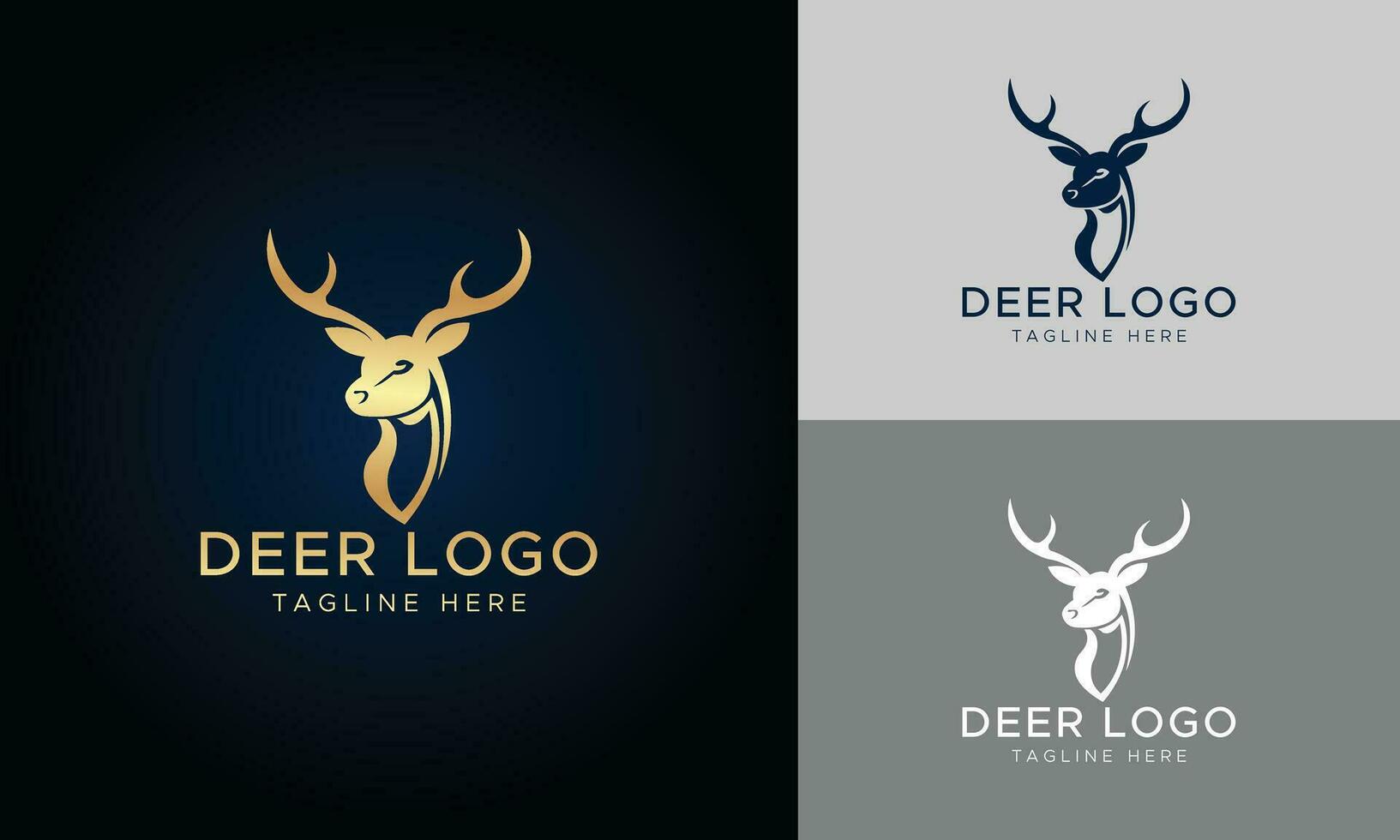 vector head deer logo design template