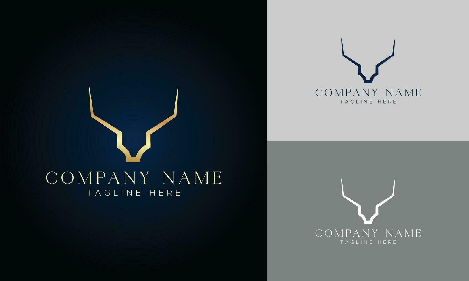 vector head deer logo design template