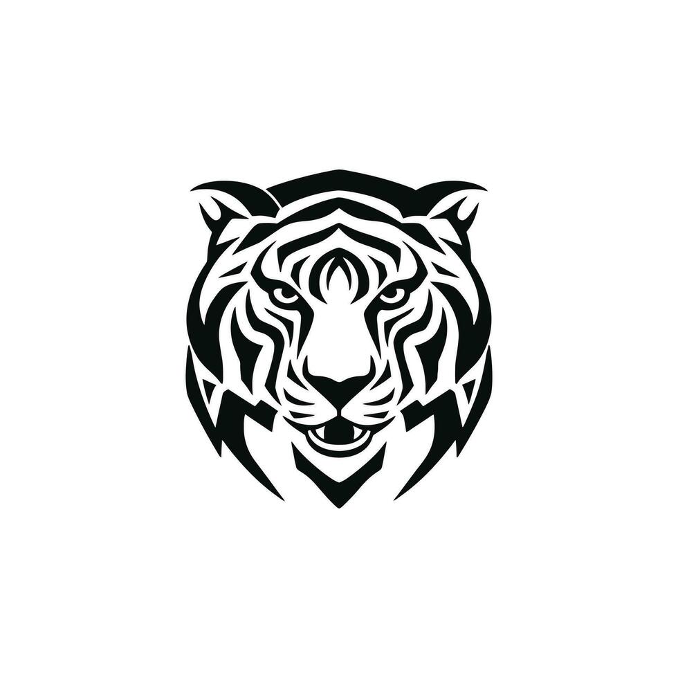 Tigre logo emblema modelo mascota símbolo para negocio o camisa diseño. vector