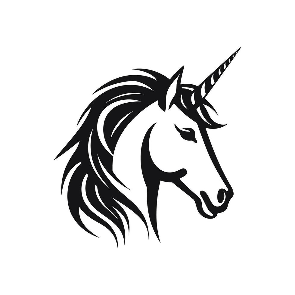 unicornio logo ilustración vector diseño modelo