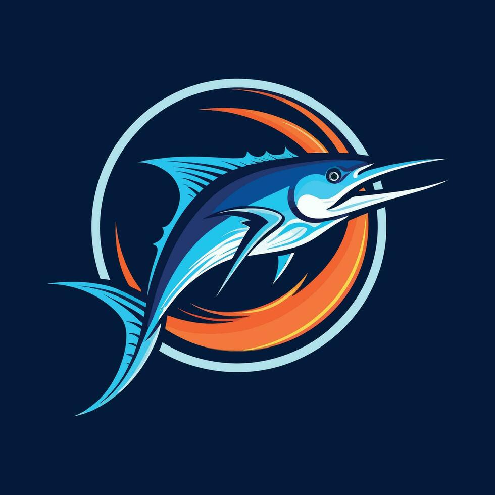 Marlin Logo Illustration Vector Design Template