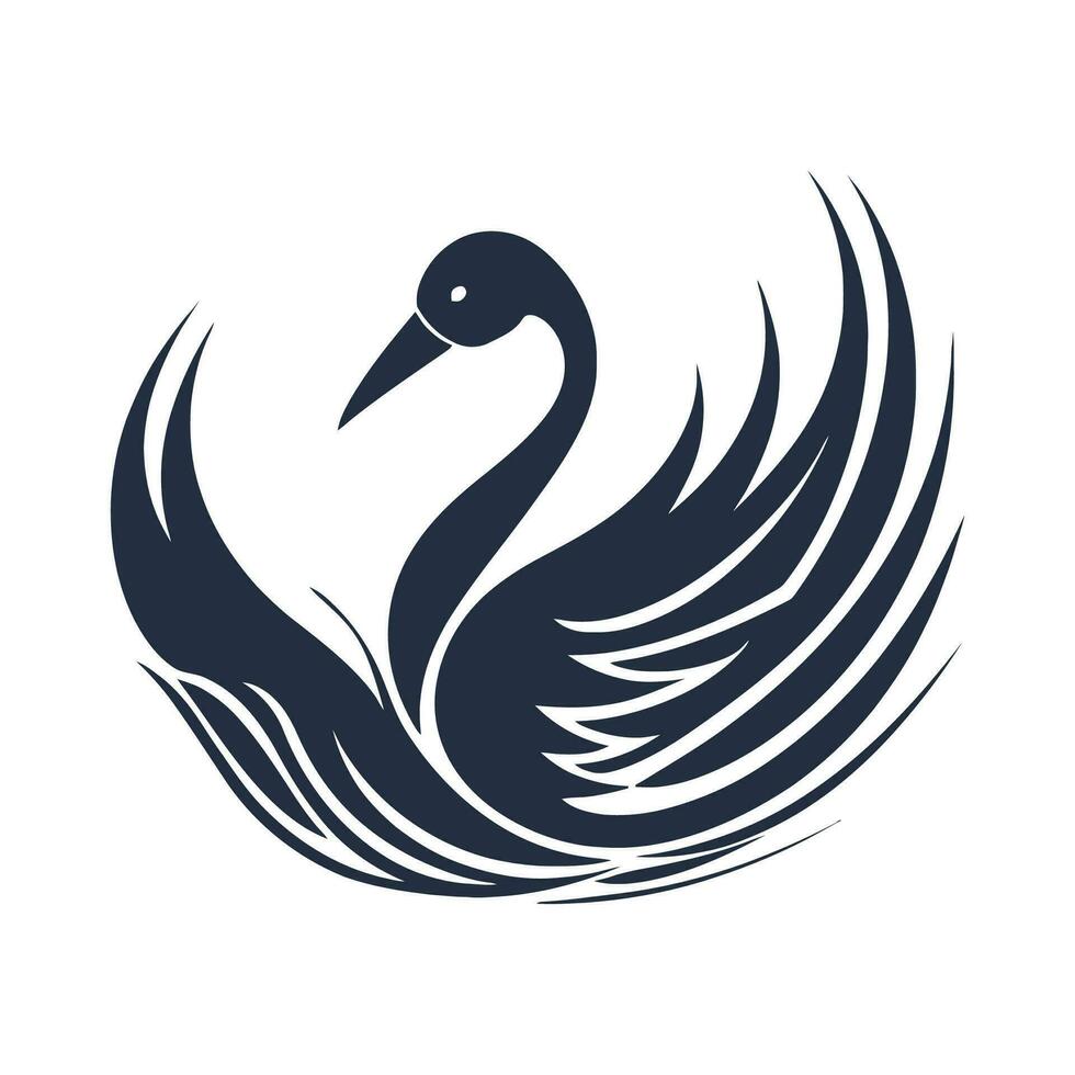 Swan Logo Illustration Vector Design